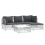 5-teiliges Gartenmöbel-Set und weiße Stahlkissen von vidaXL, Gartensets - Ref: Foro24-3186862, Preis: 297,08 €, Rabatt: %