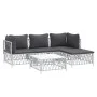 Juego de muebles de jardín 5 piezas y cojines acero blanco de vidaXL, Conjuntos de jardín - Ref: Foro24-3186862, Precio: 277,...