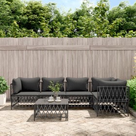 6-teiliges Gartenmöbel-Set mit anthrazitfarbenen Stahlkissen von vidaXL, Gartensets - Ref: Foro24-3186875, Preis: 512,66 €, R...