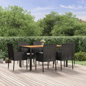 7-piece garden dining set and black synthetic rattan cushions by vidaXL, Garden sets - Ref: Foro24-3185014, Price: 484,01 €, ...