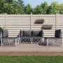4-teiliges Gartenmöbel-Set und weiße Stahlkissen von vidaXL, Gartensets - Ref: Foro24-3186834, Preis: 275,29 €, Rabatt: %