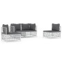 4-teiliges Gartenmöbel-Set und weiße Stahlkissen von vidaXL, Gartensets - Ref: Foro24-3186834, Preis: 275,29 €, Rabatt: %