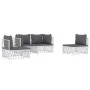 4-teiliges Gartenmöbel-Set und weiße Stahlkissen von vidaXL, Gartensets - Ref: Foro24-3186834, Preis: 271,67 €, Rabatt: %
