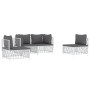 4-teiliges Gartenmöbel-Set und weiße Stahlkissen von vidaXL, Gartensets - Ref: Foro24-3186834, Preis: 275,29 €, Rabatt: %