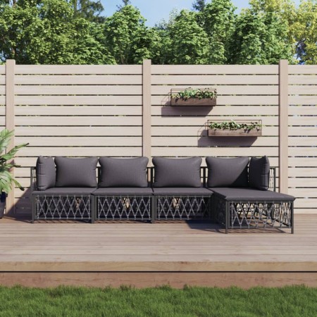 5-piece garden furniture set with anthracite grey steel cushions by vidaXL, Garden sets - Ref: Foro24-3186865, Price: 422,58 ...