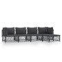 5-piece garden furniture set with anthracite grey steel cushions by vidaXL, Garden sets - Ref: Foro24-3186865, Price: 422,58 ...