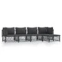 5-teiliges Gartenmöbel-Set und anthrazitgraue Stahlkissen von vidaXL, Gartensets - Ref: Foro24-3186865, Preis: 416,88 €, Raba...