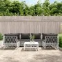 7-teiliges Gartenmöbel-Set aus Stahl und weißen Kissen von vidaXL, Gartensets - Ref: Foro24-3186920, Preis: 432,05 €, Rabatt: %