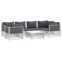 7-teiliges Gartenmöbel-Set aus Stahl und weißen Kissen von vidaXL, Gartensets - Ref: Foro24-3186920, Preis: 443,28 €, Rabatt: %
