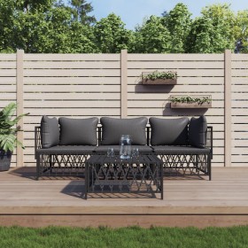 4-piece garden furniture set with anthracite grey steel cushions by vidaXL, Garden sets - Ref: Foro24-3186819, Price: 329,17 ...