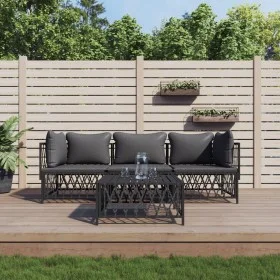 4-piece garden furniture set with anthracite grey steel cushions by vidaXL, Garden sets - Ref: Foro24-3186819, Price: 319,83 ...