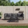 Juego muebles de jardín 4 pzas y cojines acero gris antracita de vidaXL, Conjuntos de jardín - Ref: Foro24-3186819, Precio: 3...