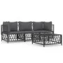 4-piece garden furniture set with anthracite grey steel cushions by vidaXL, Garden sets - Ref: Foro24-3186819, Price: 335,01 ...