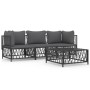 Gartenmöbel-Set 4-teilig und Kissen anthrazitgrauer Stahl von vidaXL, Gartensets - Ref: Foro24-3186819, Preis: 329,17 €, Raba...