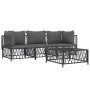 Gartenmöbel-Set 4-teilig und Kissen anthrazitgrauer Stahl von vidaXL, Gartensets - Ref: Foro24-3186819, Preis: 329,17 €, Raba...