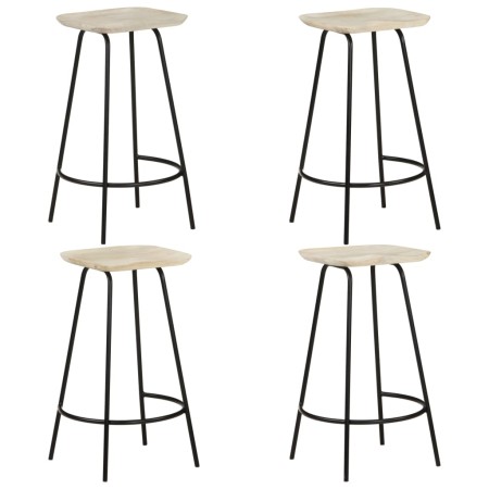 Taburetes de cocina 4 unidades madera maciza de mango