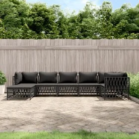 7-teiliges Gartenmöbel-Set mit anthrazitfarbenen Stahlkissen von vidaXL, Gartensets - Ref: Foro24-3186897, Preis: 593,92 €, R...