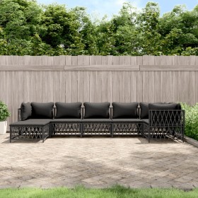 7-teiliges Gartenmöbel-Set mit anthrazitfarbenen Stahlkissen von vidaXL, Gartensets - Ref: Foro24-3186897, Preis: 602,00 €, R...