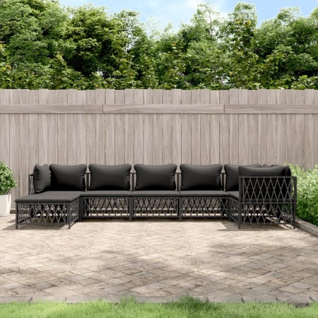 7-teiliges Gartenmöbel-Set mit anthrazitfarbenen Stahlkissen von vidaXL, Gartensets - Ref: Foro24-3186897, Preis: 602,00 €, R...