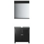 Juego de muebles de baño BERG 2 pzas madera maciza pino negro