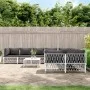Juego de muebles de jardín 9 piezas con cojines acero blanco de vidaXL, Conjuntos de jardín - Ref: Foro24-3186932, Precio: 61...