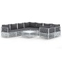 9-teiliges Gartenmöbel-Set mit Kissen aus weißem Stahl von vidaXL, Gartensets - Ref: Foro24-3186932, Preis: 627,87 €, Rabatt: %