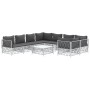 9-teiliges Gartenmöbel-Set mit Kissen aus weißem Stahl von vidaXL, Gartensets - Ref: Foro24-3186932, Preis: 627,87 €, Rabatt: %