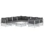 Juego de muebles de jardín 9 piezas con cojines acero blanco de vidaXL, Conjuntos de jardín - Ref: Foro24-3186932, Precio: 61...