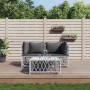 Juego de muebles de jardín 3 piezas con cojines acero blanco de vidaXL, Conjuntos de jardín - Ref: Foro24-3186814, Precio: 16...