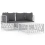 Juego de muebles de jardín 3 piezas con cojines acero blanco de vidaXL, Conjuntos de jardín - Ref: Foro24-3186814, Precio: 16...