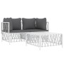 3-teiliges Gartenmöbel-Set mit Kissen aus weißem Stahl von vidaXL, Gartensets - Ref: Foro24-3186814, Preis: 168,98 €, Rabatt: %