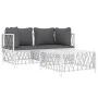 Juego de muebles de jardín 3 piezas con cojines acero blanco de vidaXL, Conjuntos de jardín - Ref: Foro24-3186814, Precio: 16...