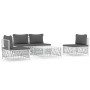 5-teiliges Gartenmöbel-Set und weiße Stahlkissen von vidaXL, Gartensets - Ref: Foro24-3186832, Preis: 344,44 €, Rabatt: %