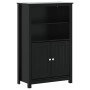 Juego de muebles de baño BERG 3 pzas madera maciza pino negro