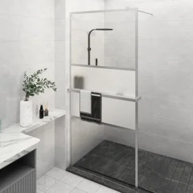 Shower screen with ESG glass shelf and chrome aluminum 100x195cm by vidaXL, Shower walls and screens - Ref: Foro24-3185500, P...
