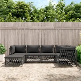 6-teiliges Gartenmöbel-Set mit anthrazitfarbenen Stahlkissen von vidaXL, Gartensets - Ref: Foro24-3186893, Preis: 505,59 €, R...