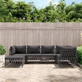 6-teiliges Gartenmöbel-Set mit anthrazitfarbenen Stahlkissen von vidaXL, Gartensets - Ref: Foro24-3186893, Preis: 512,36 €, R...