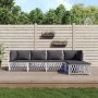 5-teiliges Gartenmöbel-Set und weiße Stahlkissen von vidaXL, Gartensets - Ref: Foro24-3186864, Preis: 309,57 €, Rabatt: %