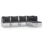 5-piece garden furniture set and white steel cushions by vidaXL, Garden sets - Ref: Foro24-3186864, Price: 314,24 €, Discount: %