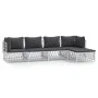 5-teiliges Gartenmöbel-Set und weiße Stahlkissen von vidaXL, Gartensets - Ref: Foro24-3186864, Preis: 309,57 €, Rabatt: %