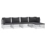5-piece garden furniture set and white steel cushions by vidaXL, Garden sets - Ref: Foro24-3186864, Price: 314,24 €, Discount: %