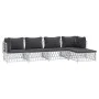 5-piece garden furniture set and white steel cushions by vidaXL, Garden sets - Ref: Foro24-3186864, Price: 309,36 €, Discount: %