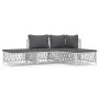 Juego de muebles de jardín 4 piezas y cojines acero blanco de vidaXL, Conjuntos de jardín - Ref: Foro24-3186848, Precio: 212,...