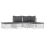 4-teiliges Gartenmöbel-Set und weiße Stahlkissen von vidaXL, Gartensets - Ref: Foro24-3186848, Preis: 212,39 €, Rabatt: %