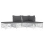 4-teiliges Gartenmöbel-Set und weiße Stahlkissen von vidaXL, Gartensets - Ref: Foro24-3186848, Preis: 215,73 €, Rabatt: %