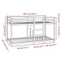 Cama litera sin colchón madera maciza de pino 90x200 cm
