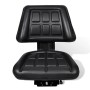 Asiento de tractor con respaldo negro