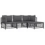 Gartenmöbel-Set 4-teilig und anthrazitgraue Stahlkissen von vidaXL, Gartensets - Ref: Foro24-3186861, Preis: 326,39 €, Rabatt: %