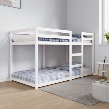 Litera de madera maciza de pino blanco 90x190 cm