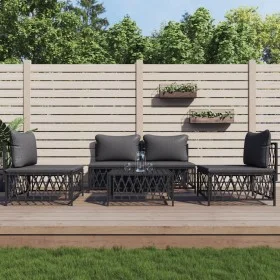 5-piece garden furniture set with anthracite grey steel cushions by vidaXL, Garden sets - Ref: Foro24-3186833, Price: 423,00 ...